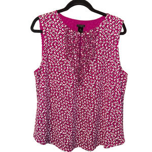 Ann Taylor Sleeveless Ruffled Keyhole Blouse